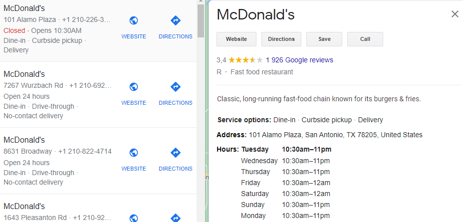 McDonald's Business Hours